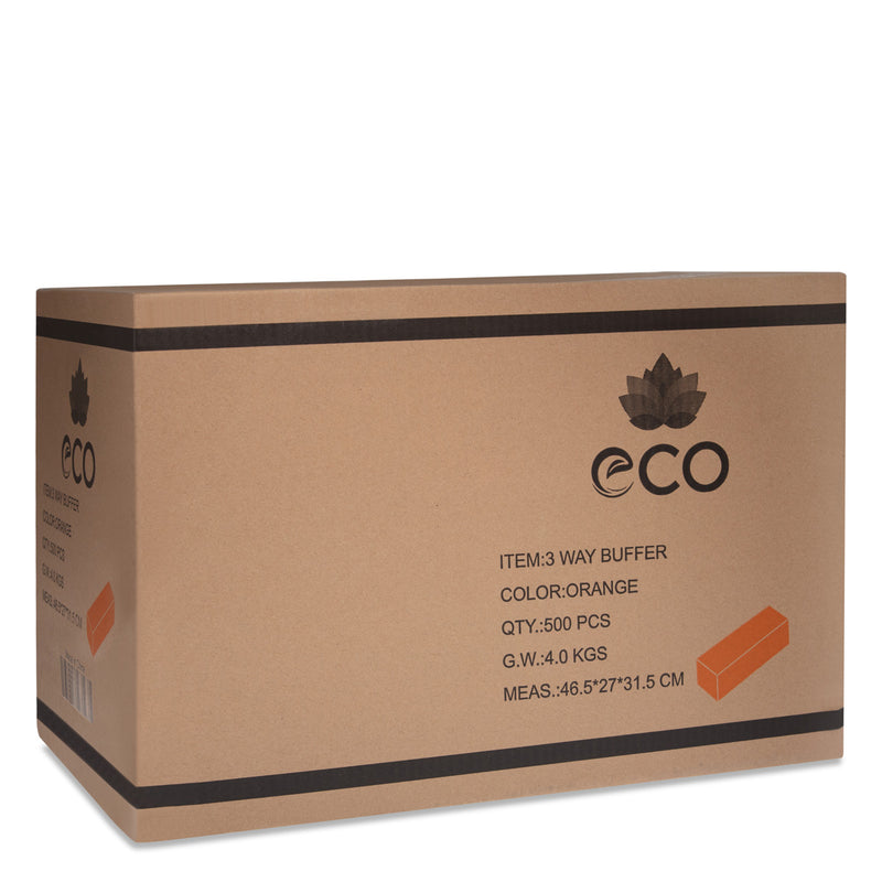 Eco 3 Way Buffer Orange 80/80/100 - 500pcs - Master Nail Supply 