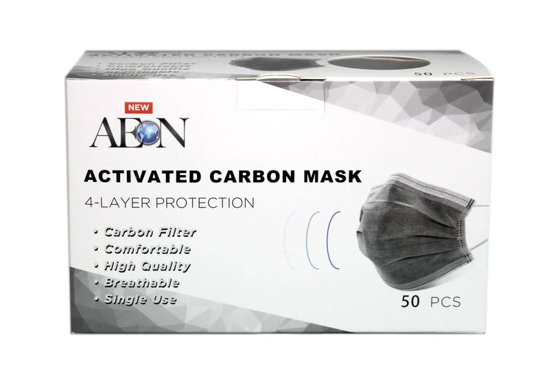 Black face mask with carbon filter 50pcs (AEON) - Master Nail Supply 