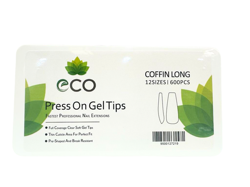 ECO Press On Refill Tips 600pcs - Coffin Long