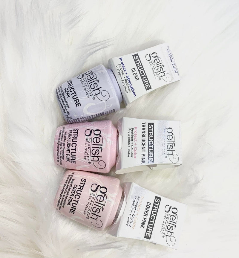 Harmony Gelish Soak-Off Gel Polish – Structure Cover Pink & Translucent Pink, 0.5 Fl Oz