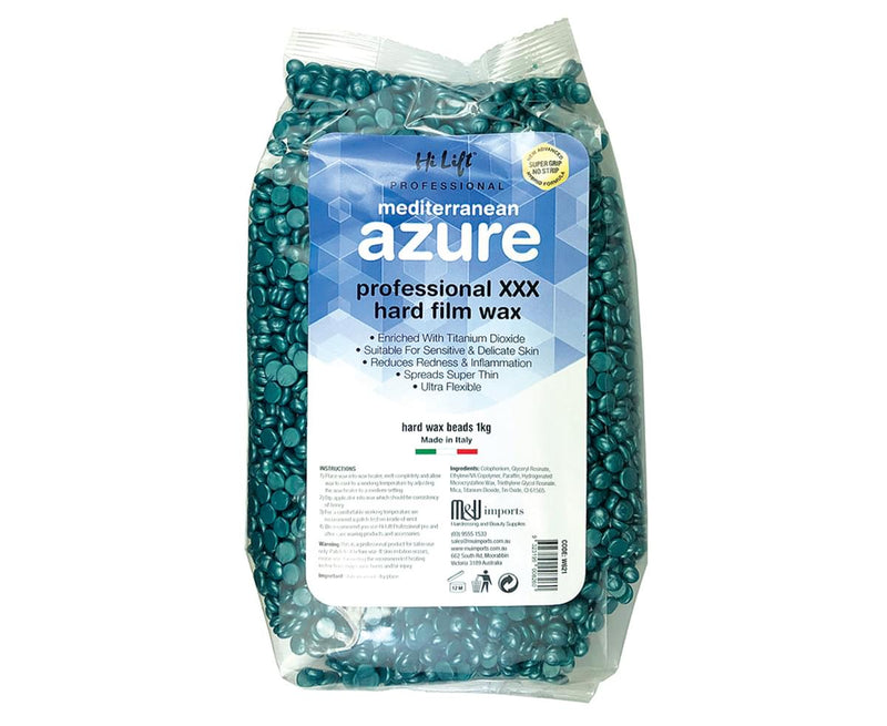 Hi Lift Hard Wax Beads 1kg Azure - Master Nail Supply 
