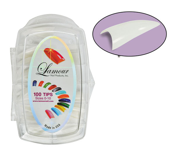Lamour Ivy Coffin tips - French white - Master Nail Supply 