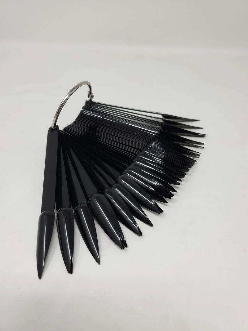 Nail tips display long pointed sharp - Black - Master Nail Supply 
