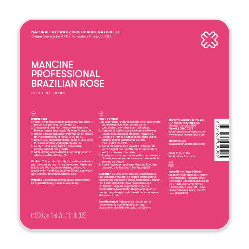 Mancine Hot Wax Brazilian Rose 500g - Master Nail Supply 