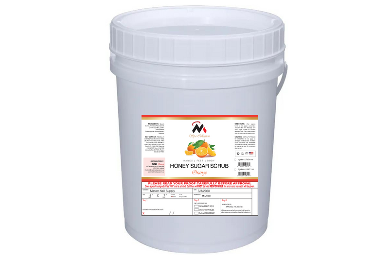 Masternail Honey Sugar Scrub - Orange Tangerine (Bucket) 24kg - Master Nail Supply 
