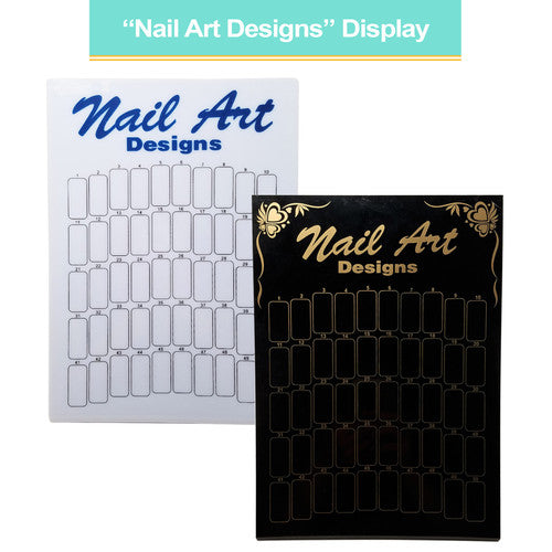 NAIL ART DISPLAY BOARD BLK/WHITE 50 SLOT - Master Nail Supply 