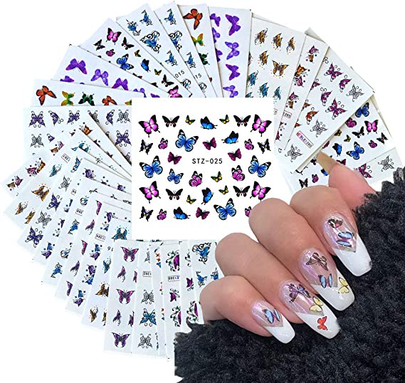 Butterflies Stickers 30 pcs - Master Nail Supply 