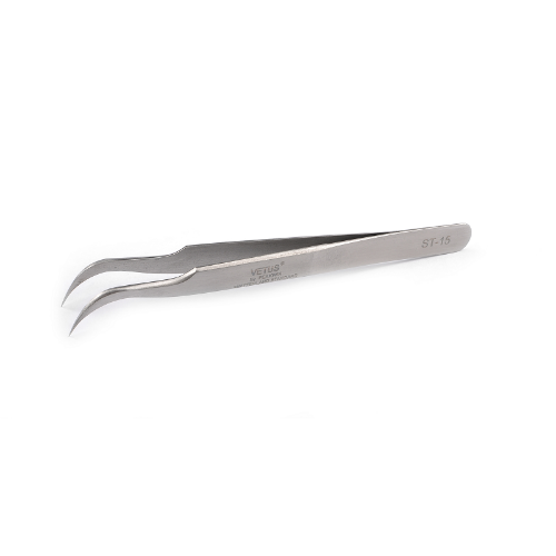 VETUS - Tweezer Fine Tip Curved ST-15 - Master Nail Supply 